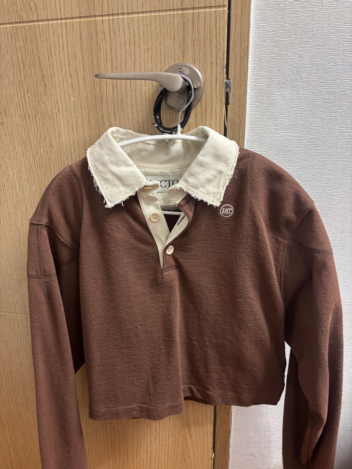 렉토 빈티지 브라운 크롭 티셔츠 상품이미지5