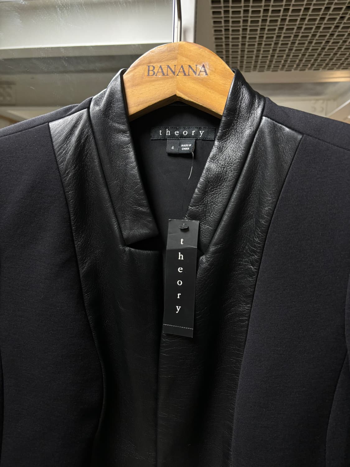 띠어리 레더 믹스 자켓 상품이미지3