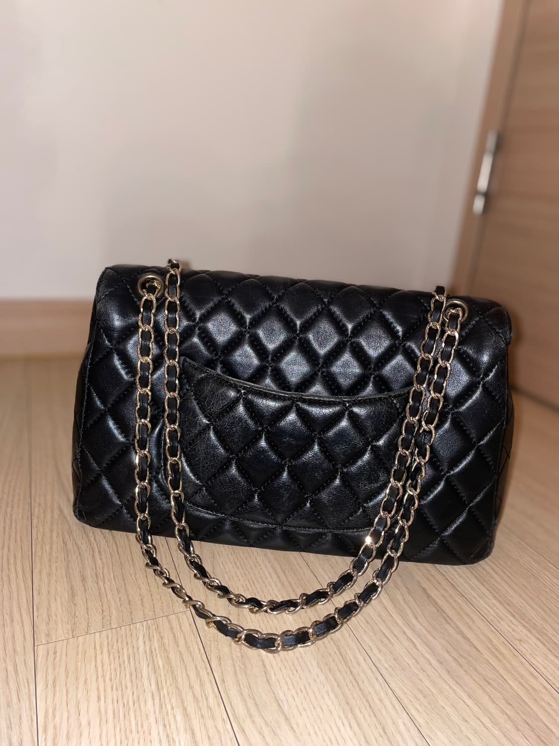 샤넬 램스킨 클래식 라지 블랙 골드 체인 정품/급 상품이미지2