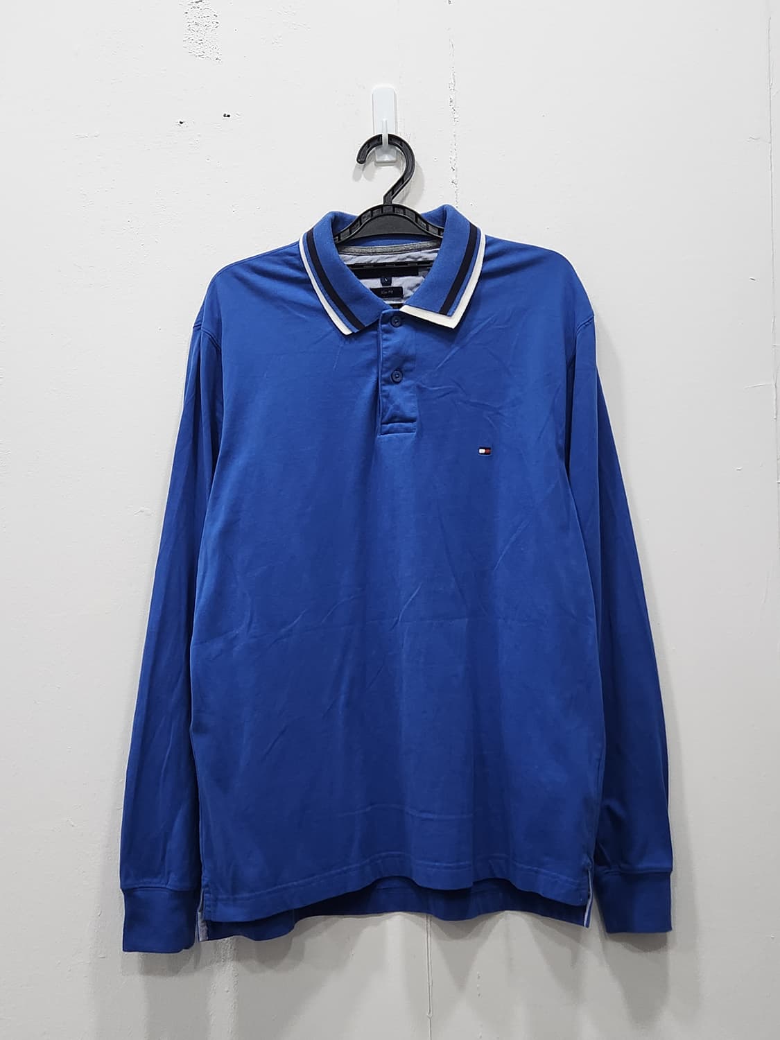 [L] 타미힐피거 슬림핏 긴팔 폴로티 남성 L사이즈 상품이미지1