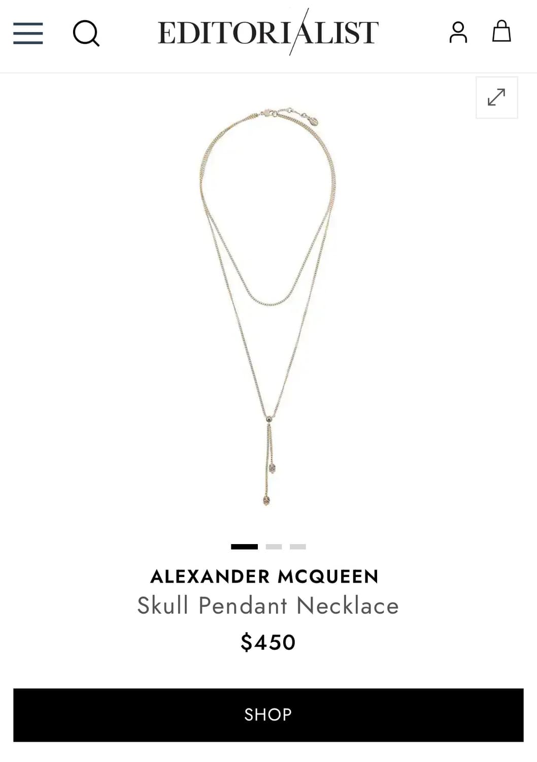 알렉산더 맥퀸 스컬 펜던트 목걸이 상품이미지5