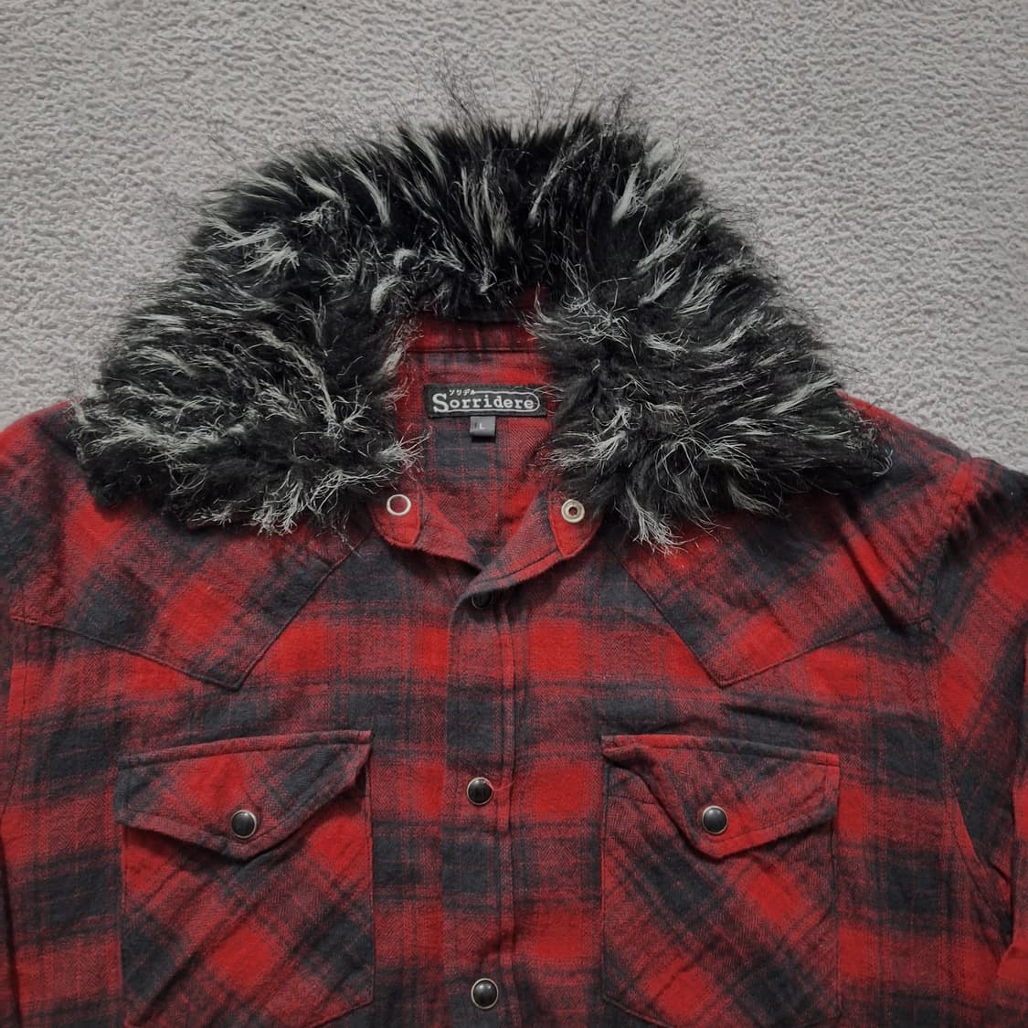 Sorridere fur check shirt 상품이미지2