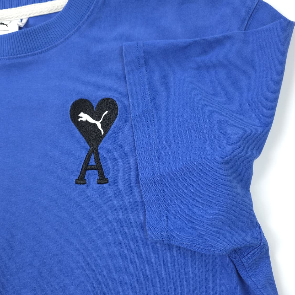 푸마x아미 자수로고 코튼 티셔츠 블루 (M) 상품이미지3