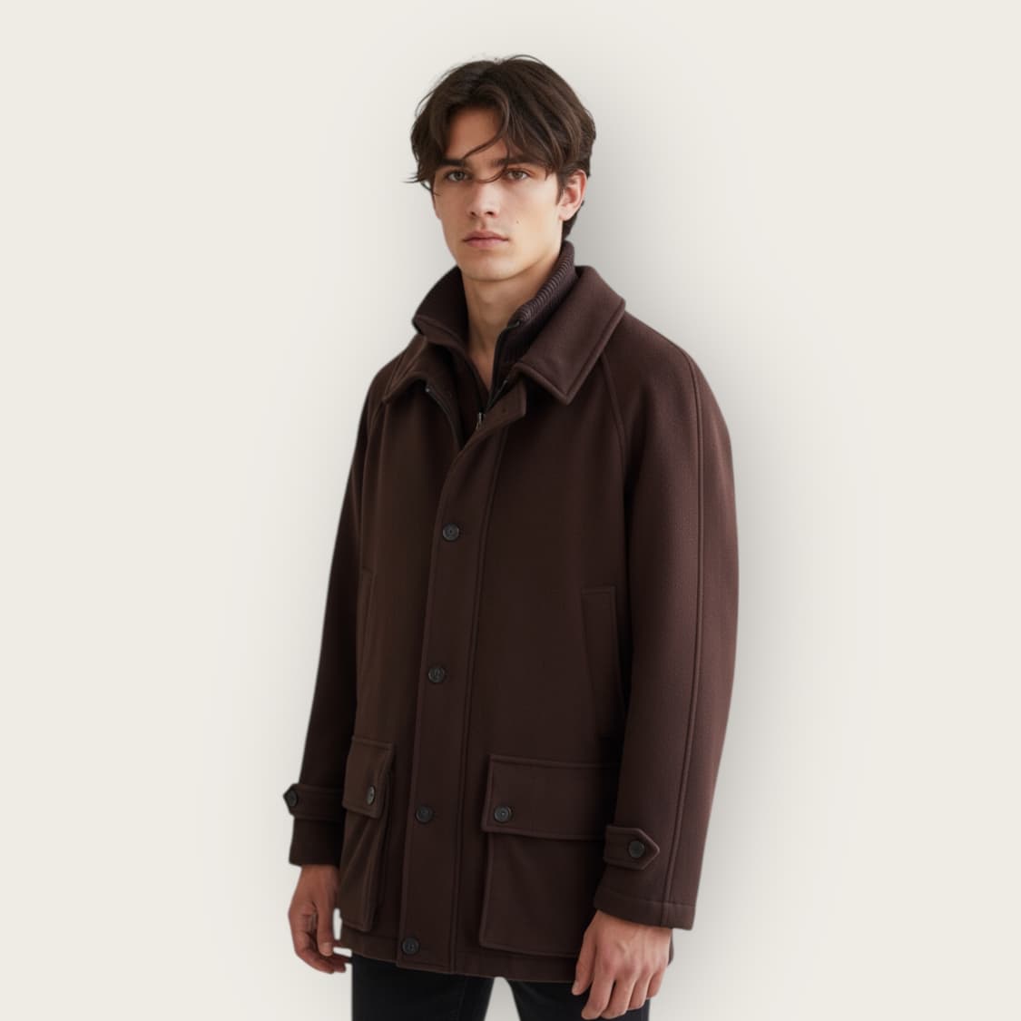 S/ 버버리 캐시미어 블렌딩 더블 레이어 코트 상품이미지1