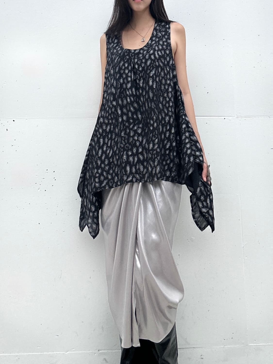 Animal pattern sleeveless / black 상품이미지6