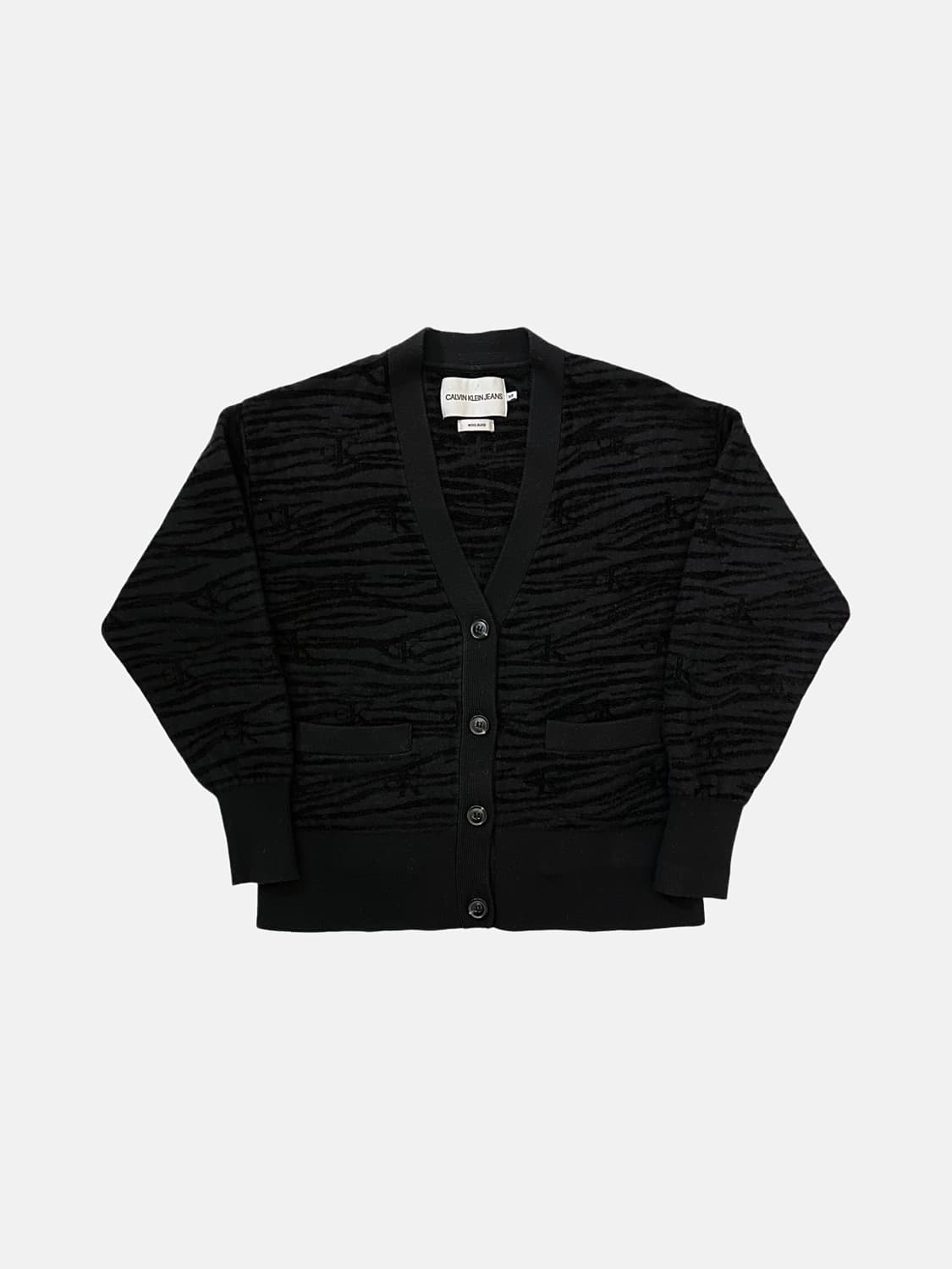 캘빈클라인 울 혼방 지브라 니트 가디건 상품이미지1