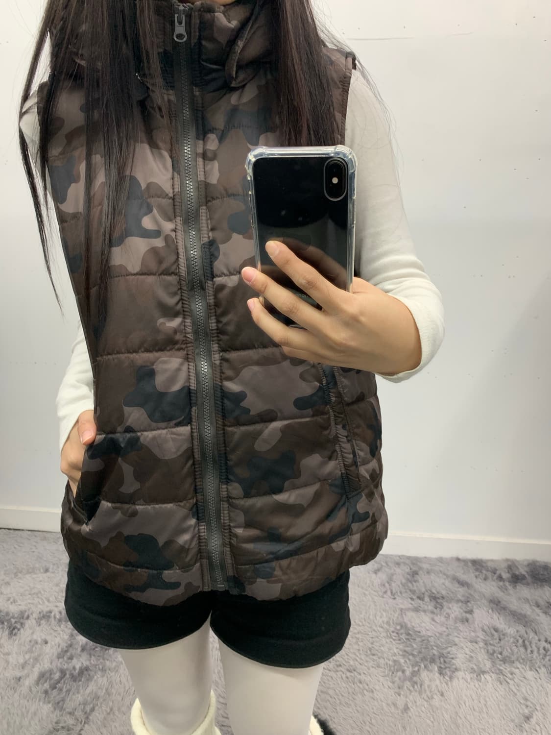 재패니즈 카모 다운 베스트 상품이미지3