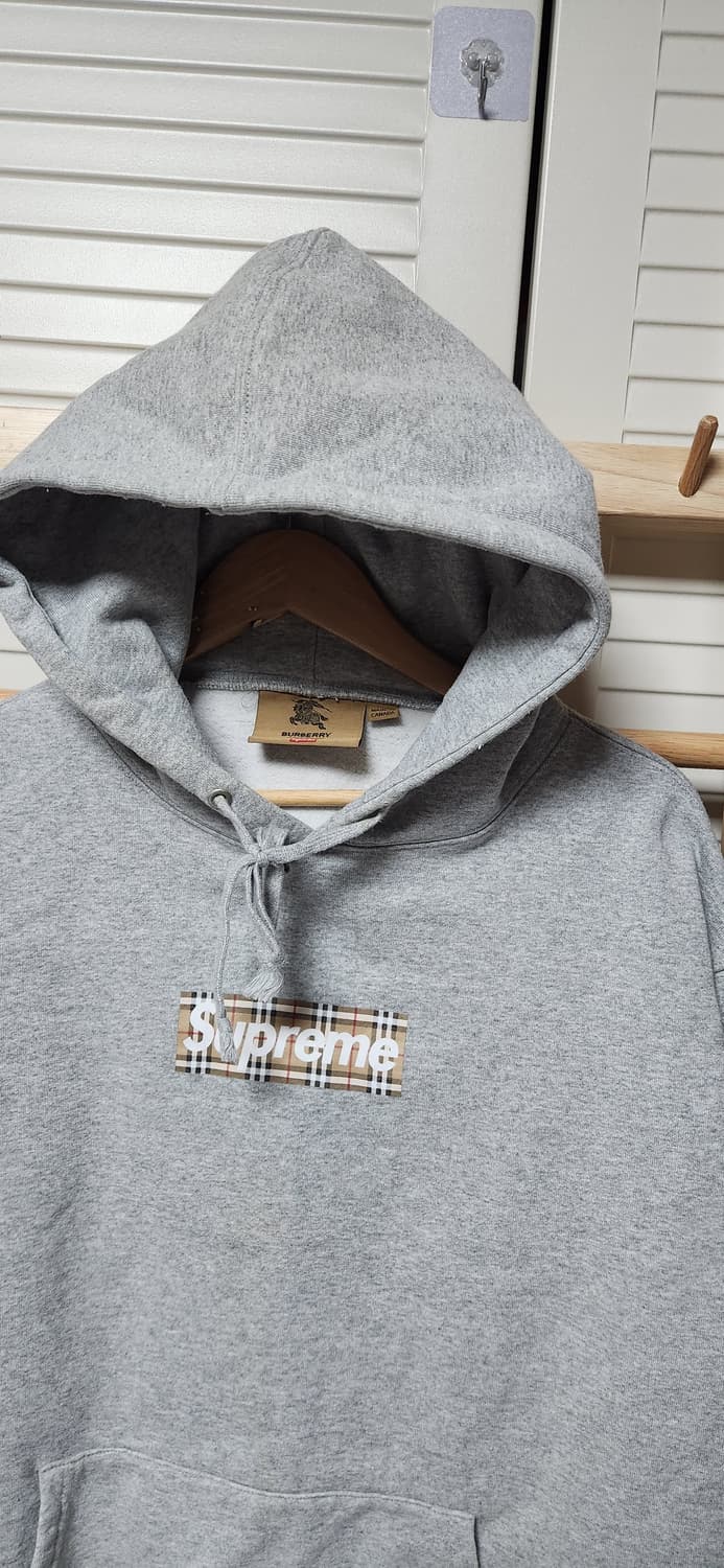 슈프림 X 버버리 박스 로고 후드 헤더 그레이 상품이미지3