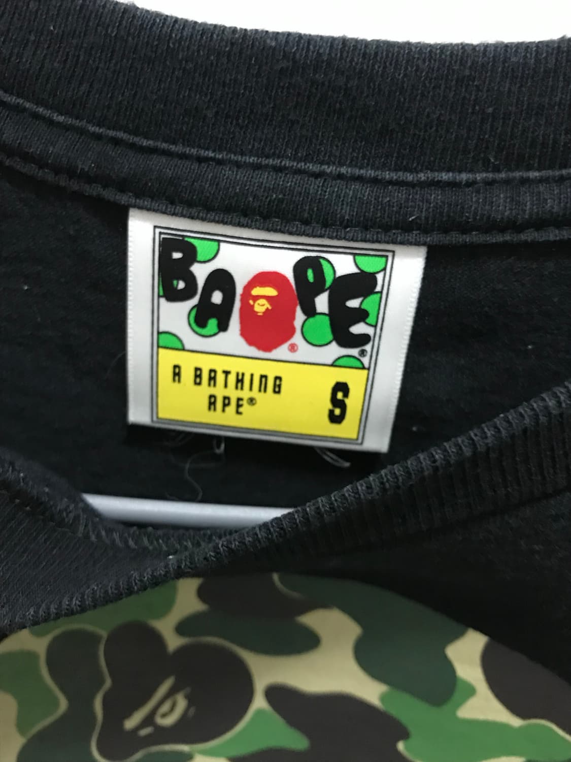베이프 카모 블랙 반팔 S 상품이미지2