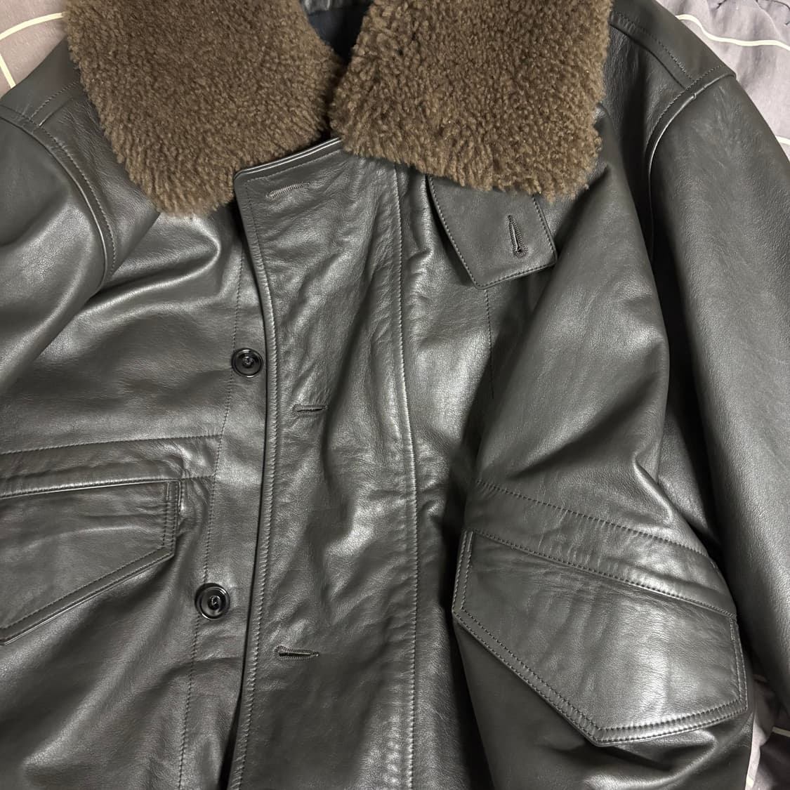 르메르 24fw 레더 블루종 L사이즈 상품이미지2