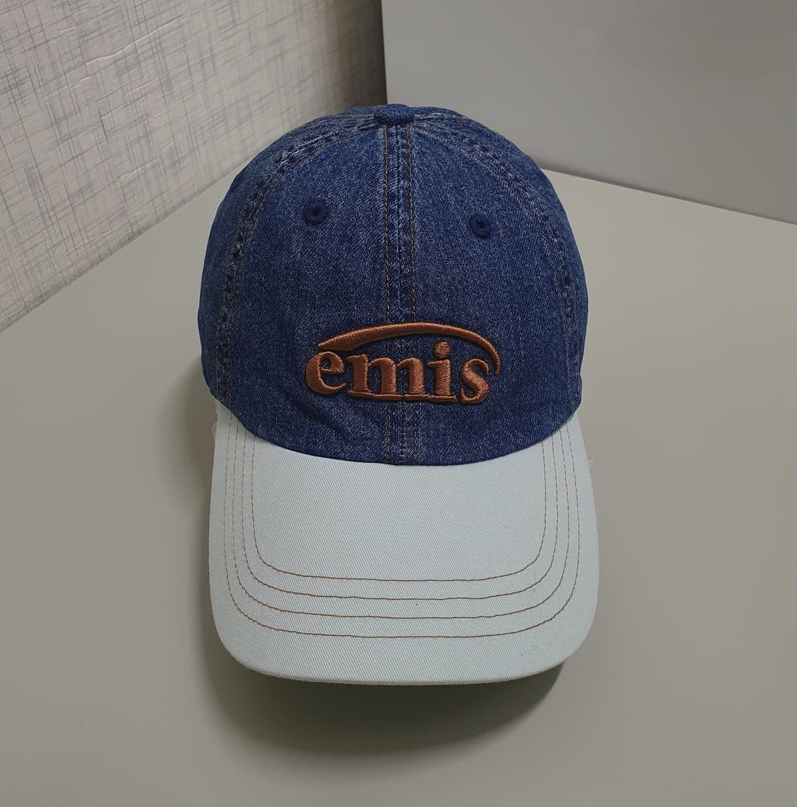 emis 이미스 신형 23FW 워시드 데님 볼캡 블루 민트 모자 상품이미지4