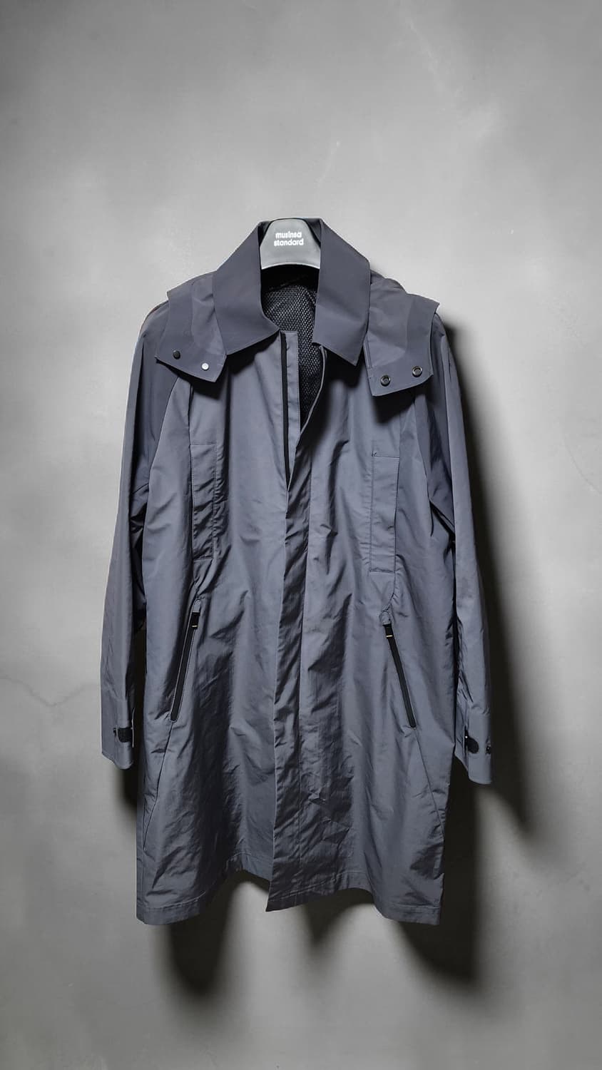 SIEG 하이넥 후드 심플 방수 코트 그레이 상품이미지2