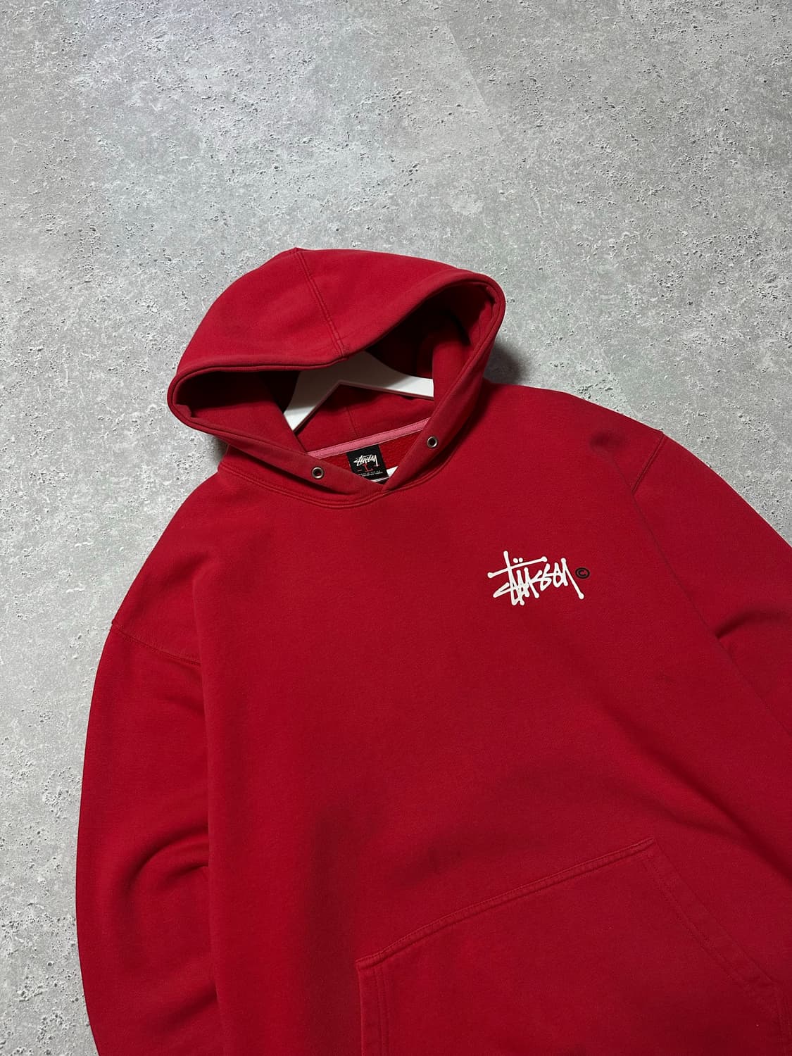 스투시 스탁 빅로고 레드 후드티 상품이미지4