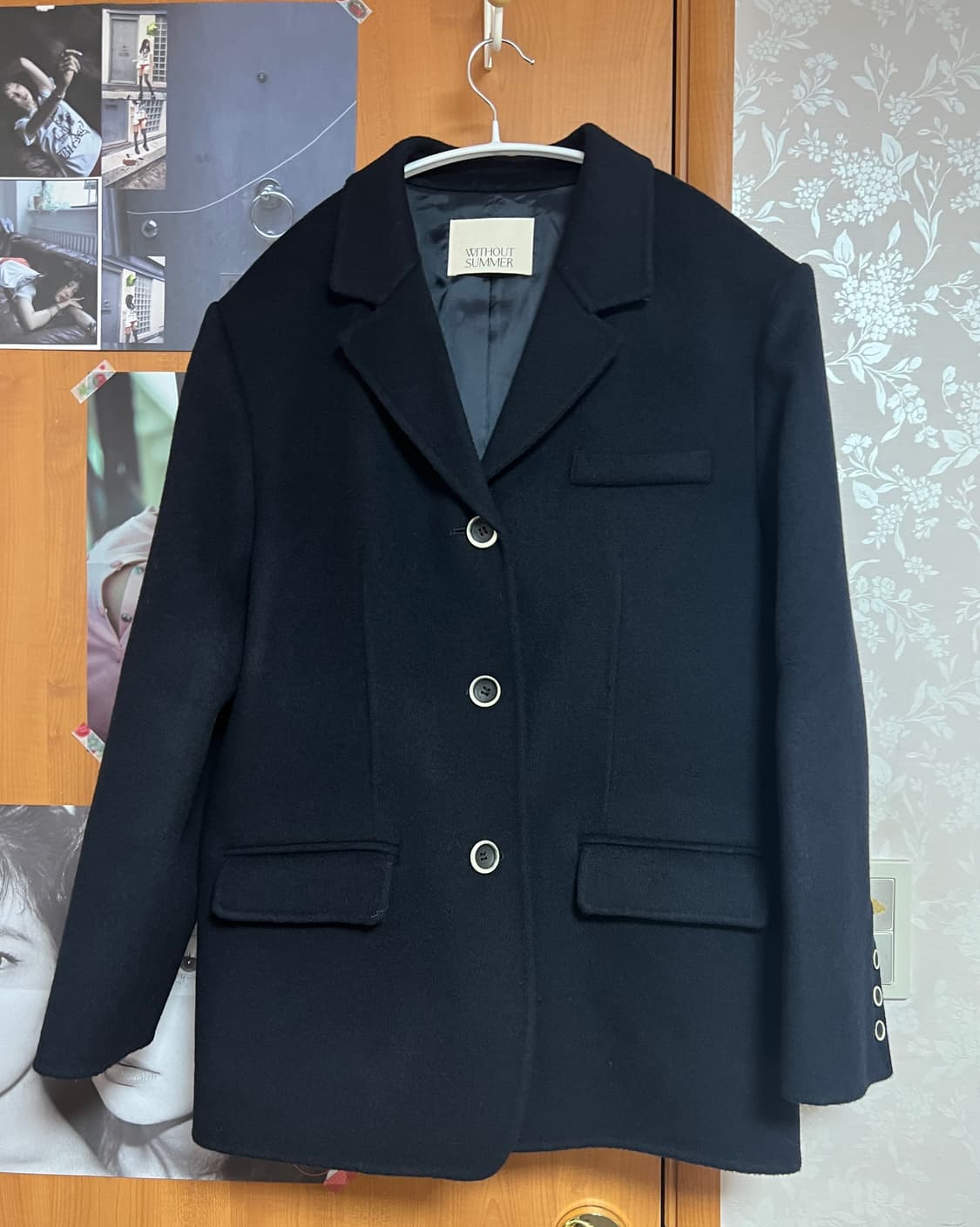 위드아웃썸머 핸드메이드 하프코트 네이비 상품이미지4