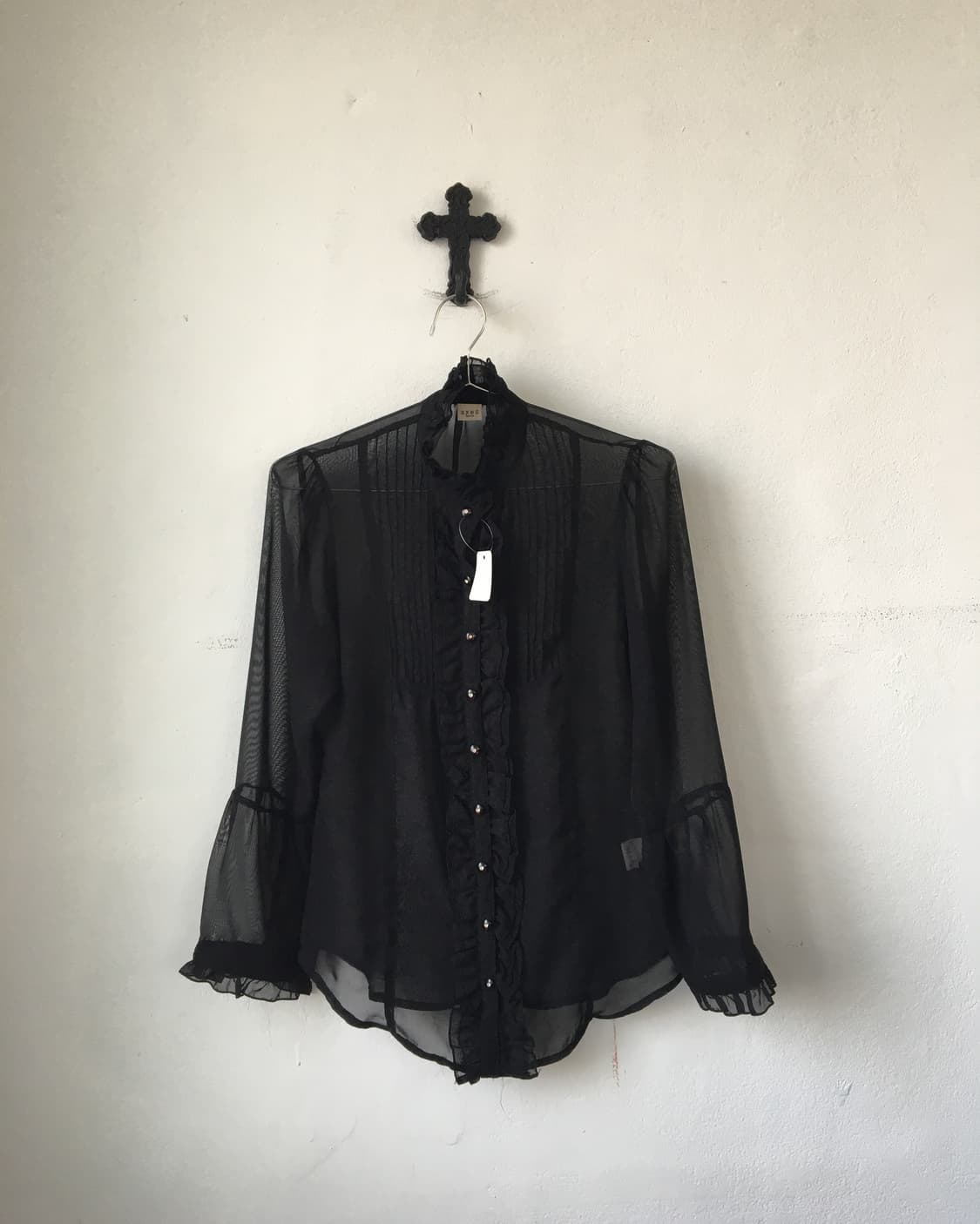 Axes femme frill high neck blouse 상품이미지2