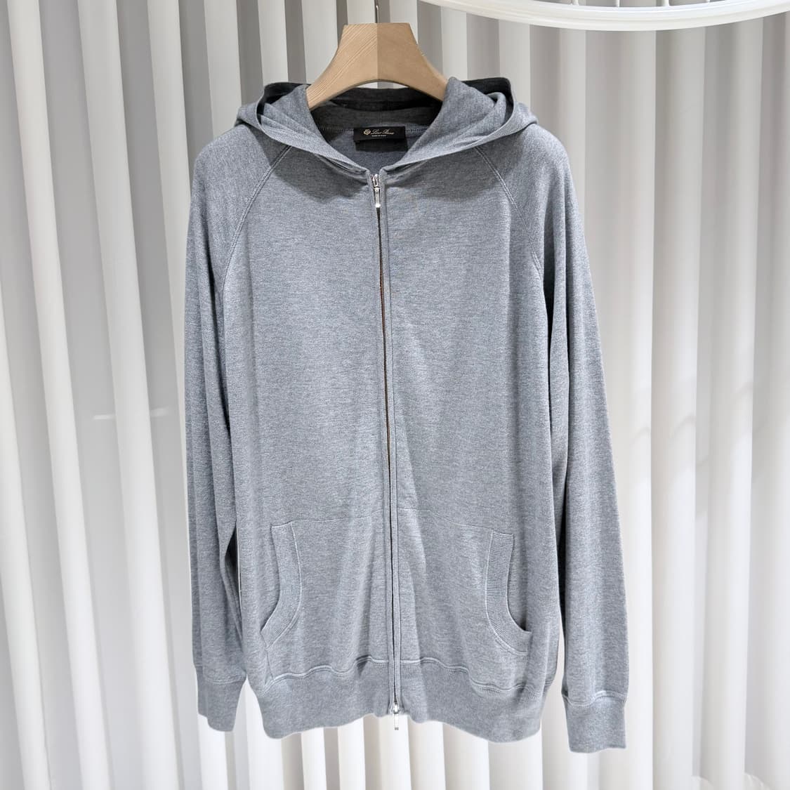 XXL / 로로피아나 캐시미어 실크 그레이 후드집업 상품이미지3