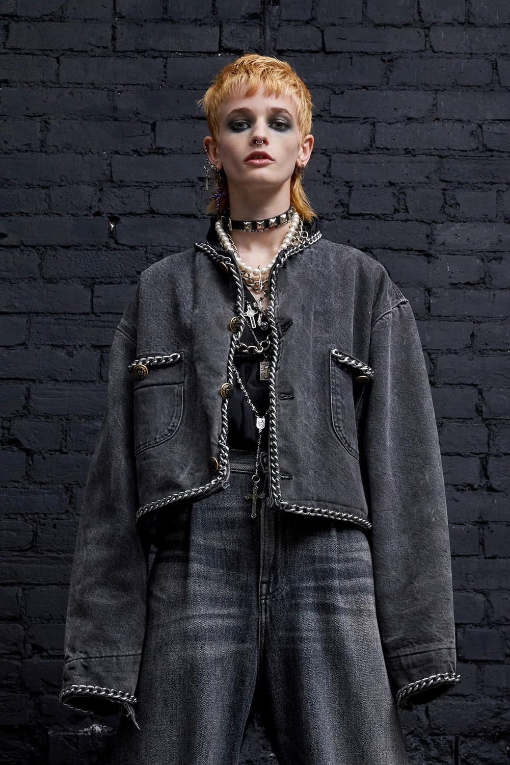 R13 체인 장식 데님 자켓 상품이미지4