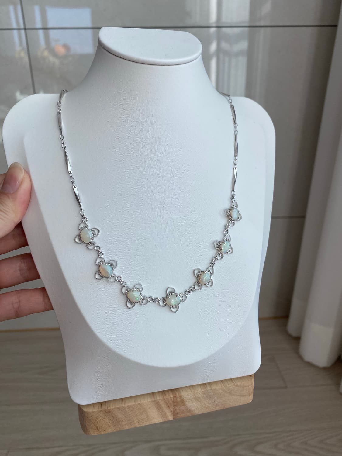 오팔빛 스톤 목걸이 y2k 빈티지 주얼리 상품이미지10
