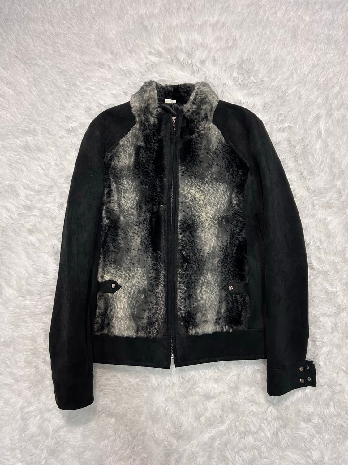 shadow marble faux fur zip jacket 상품이미지1