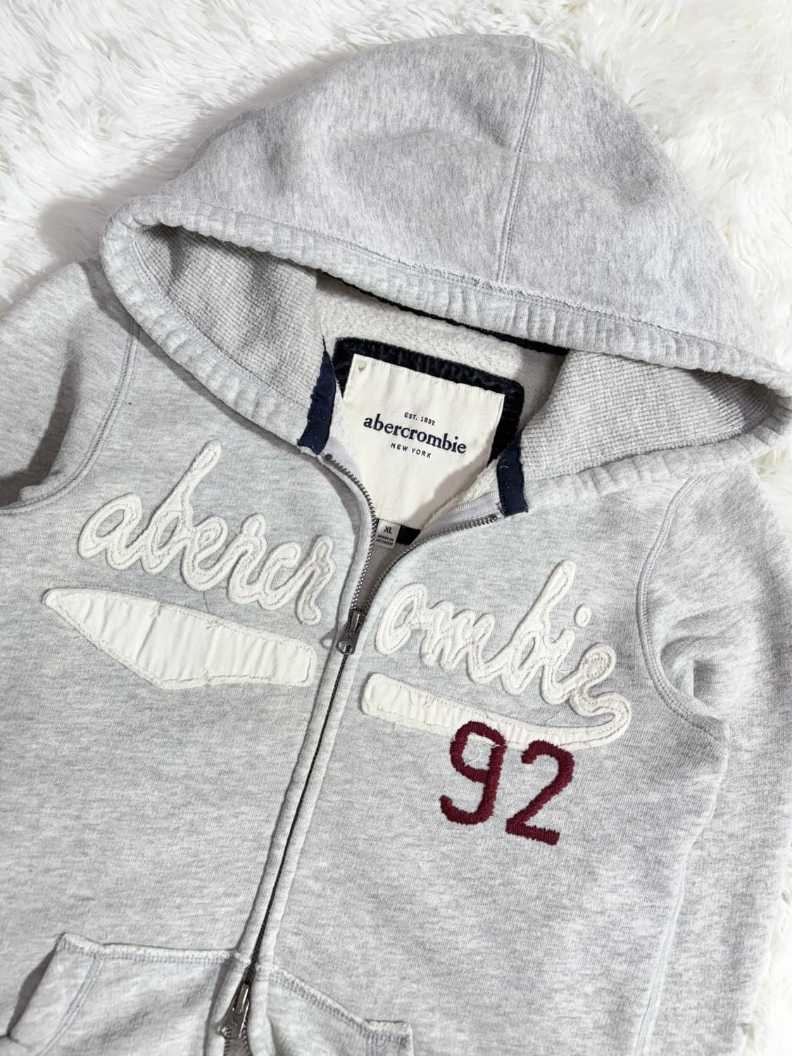 아베크롬비 라이트그레이 딱붙핏 투웨이 후드집업  상품이미지4