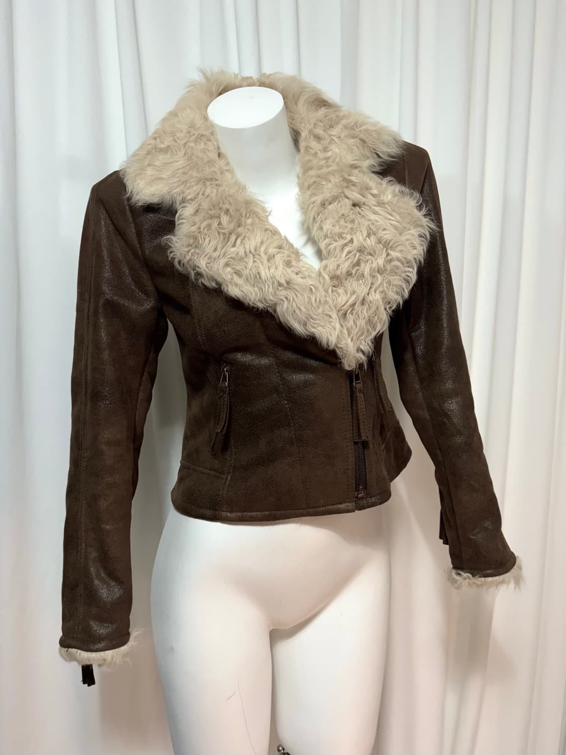 Brown shearling jacket 상품이미지2