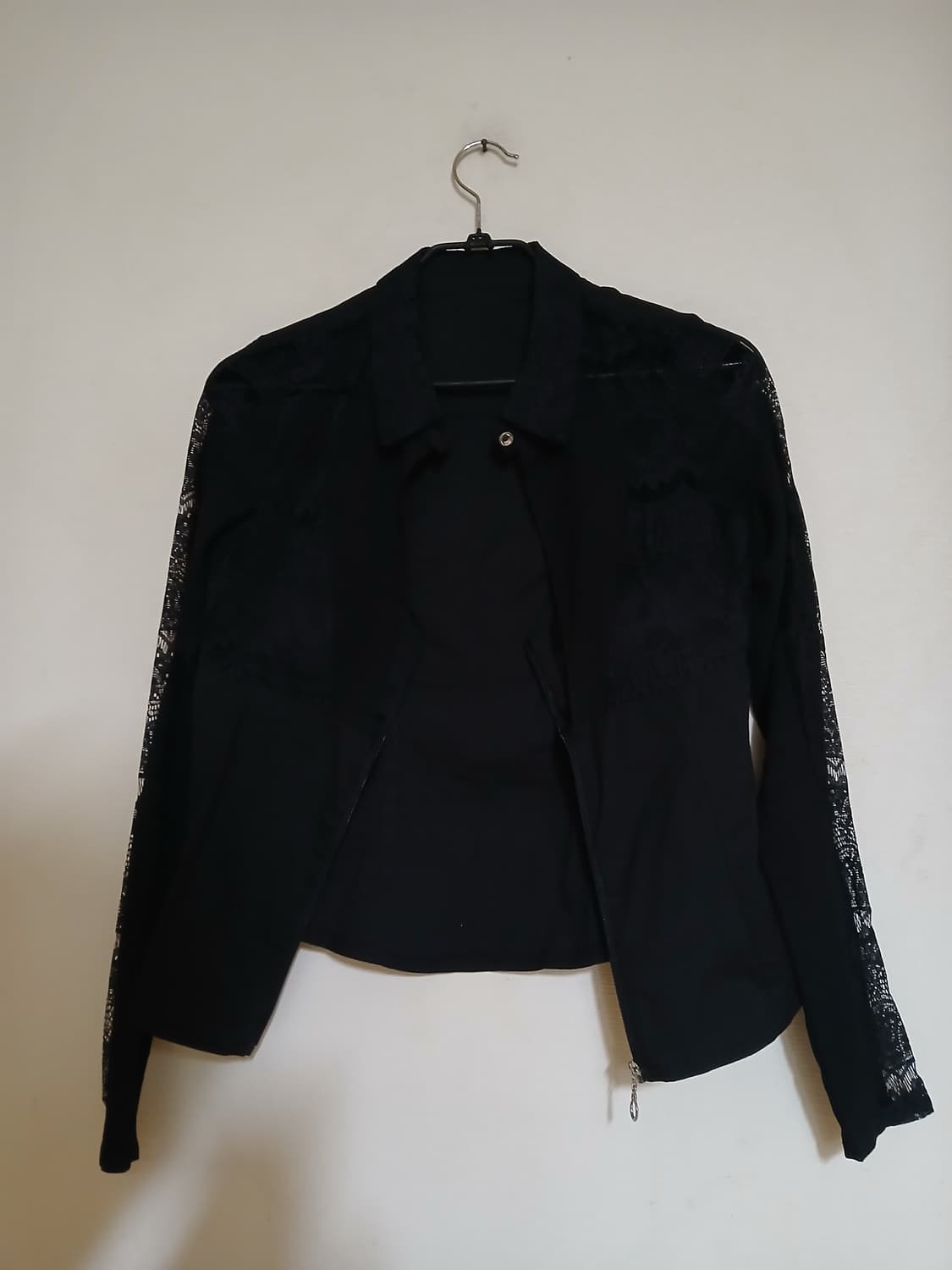 고급 홀복 블랙 레이스 긴팔 집업 캡 블라우스 파티 클럽 섹시 코튼 셔츠 상품이미지6