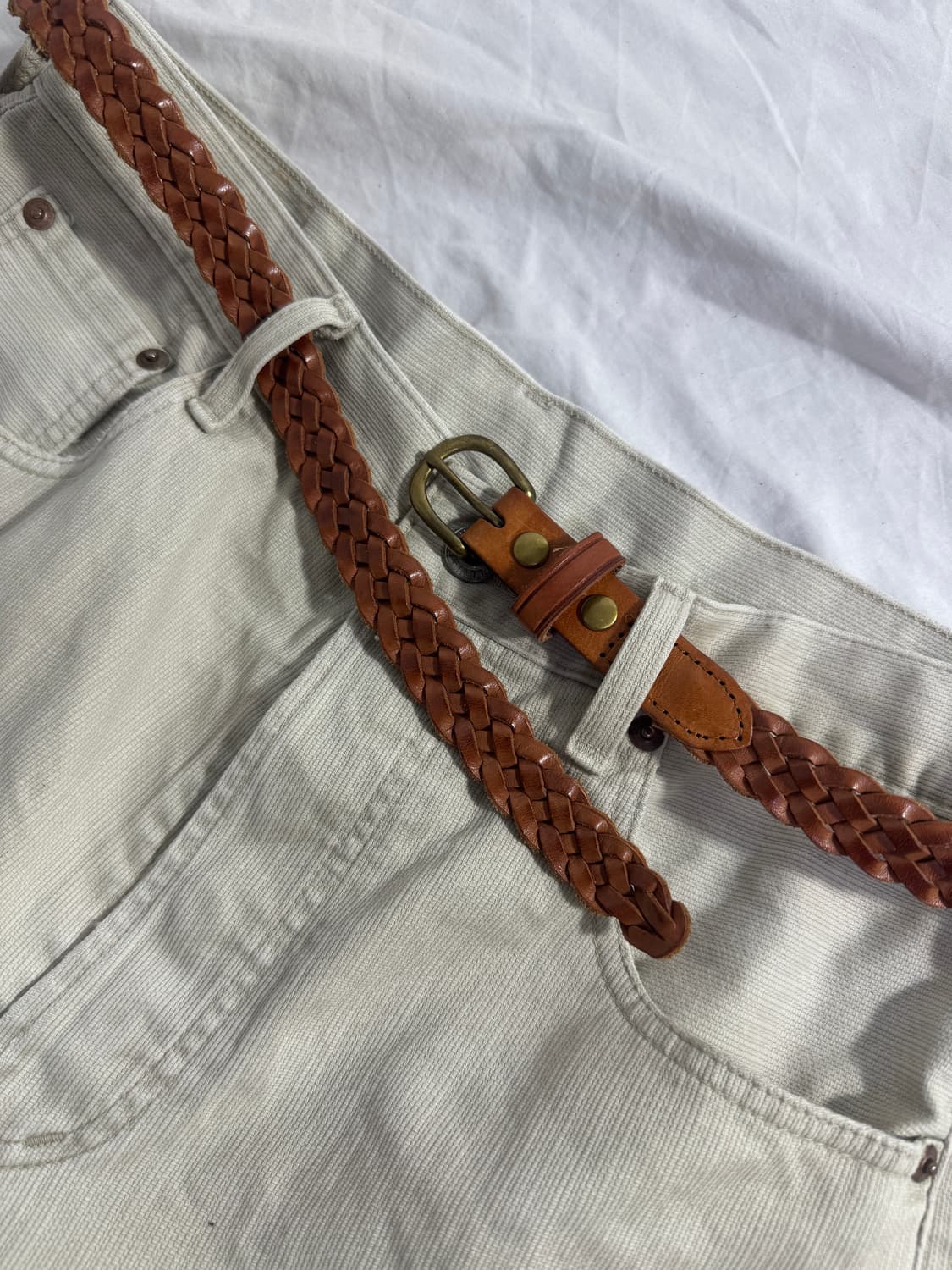 빈티지 위빙 레더 벨트 상품이미지3