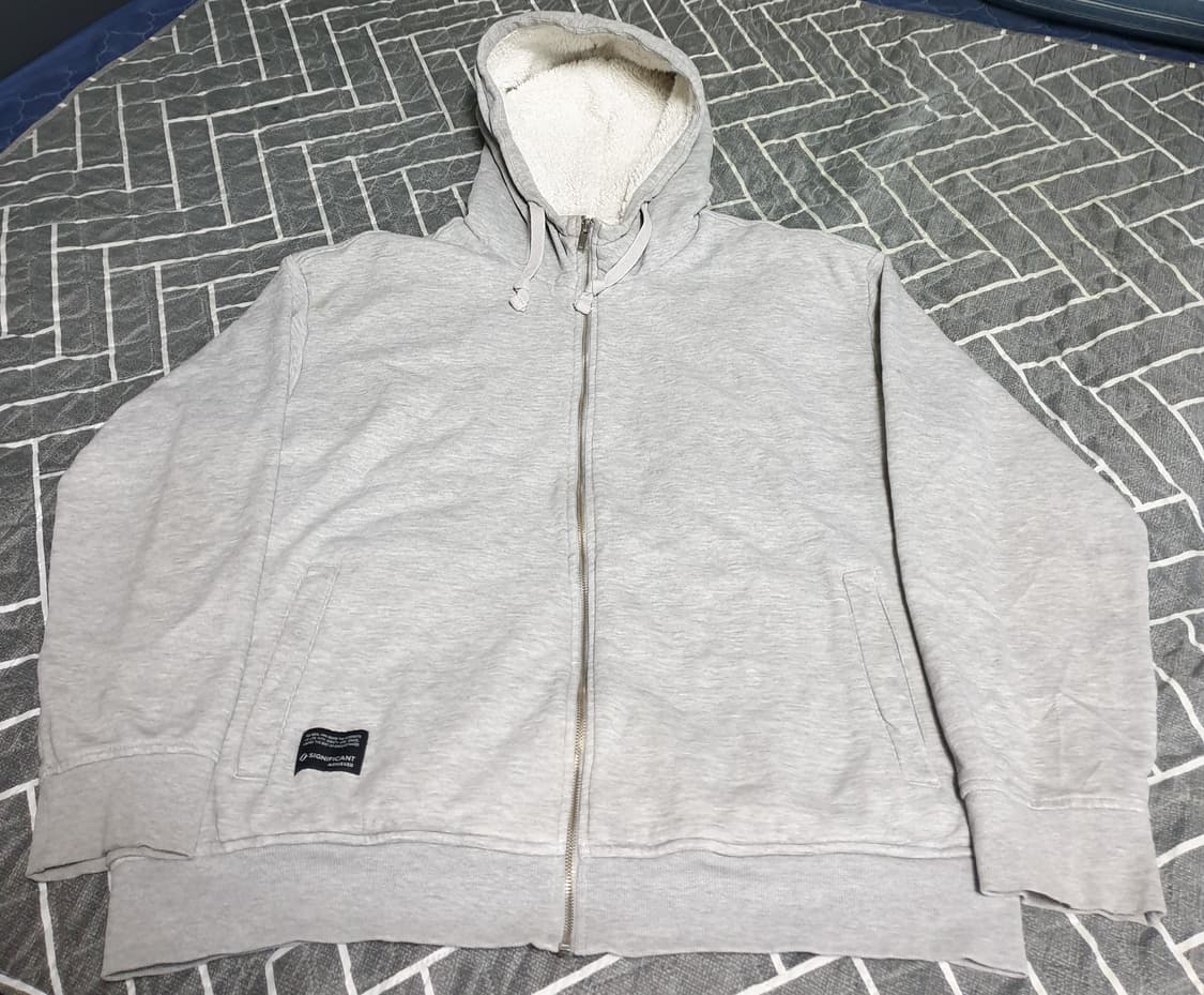 클라이드앤 루즈핏 혜비 안감양털 후드짚업 그레이 (XXL) 상품이미지1