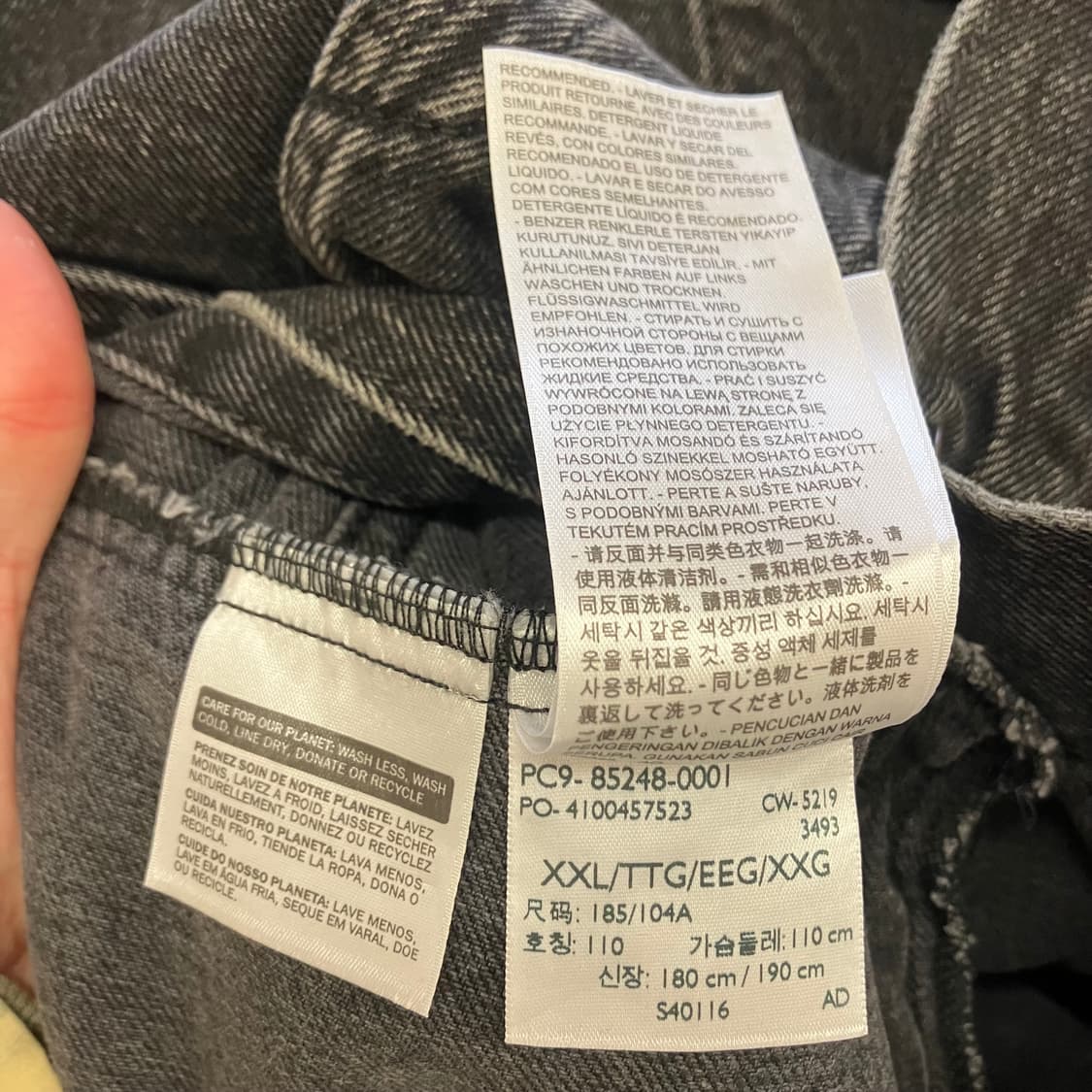 N143 2XL 리바이스 흑청 블랙 데님 트러커 청자켓 상품이미지4