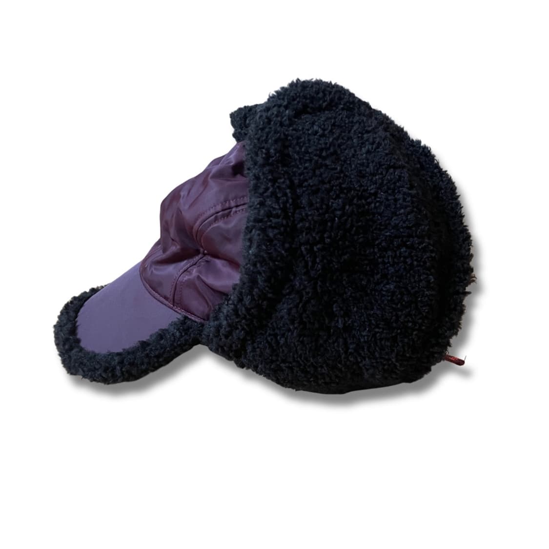 Shearling Trapper Hat (Burgundy & Black) 상품이미지4