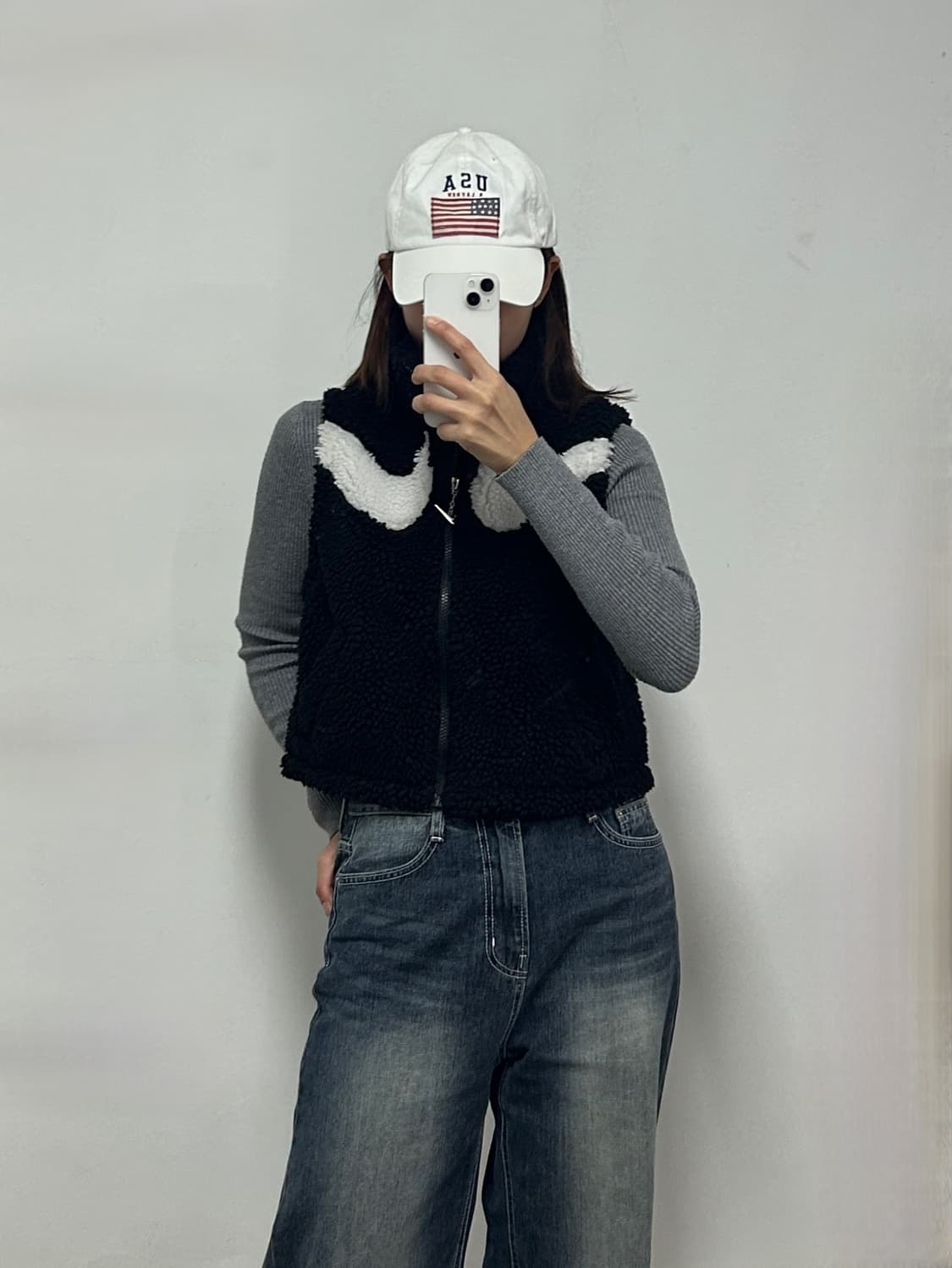 나이키 스우시 로고 셰르파 플리스 조끼 상품이미지2