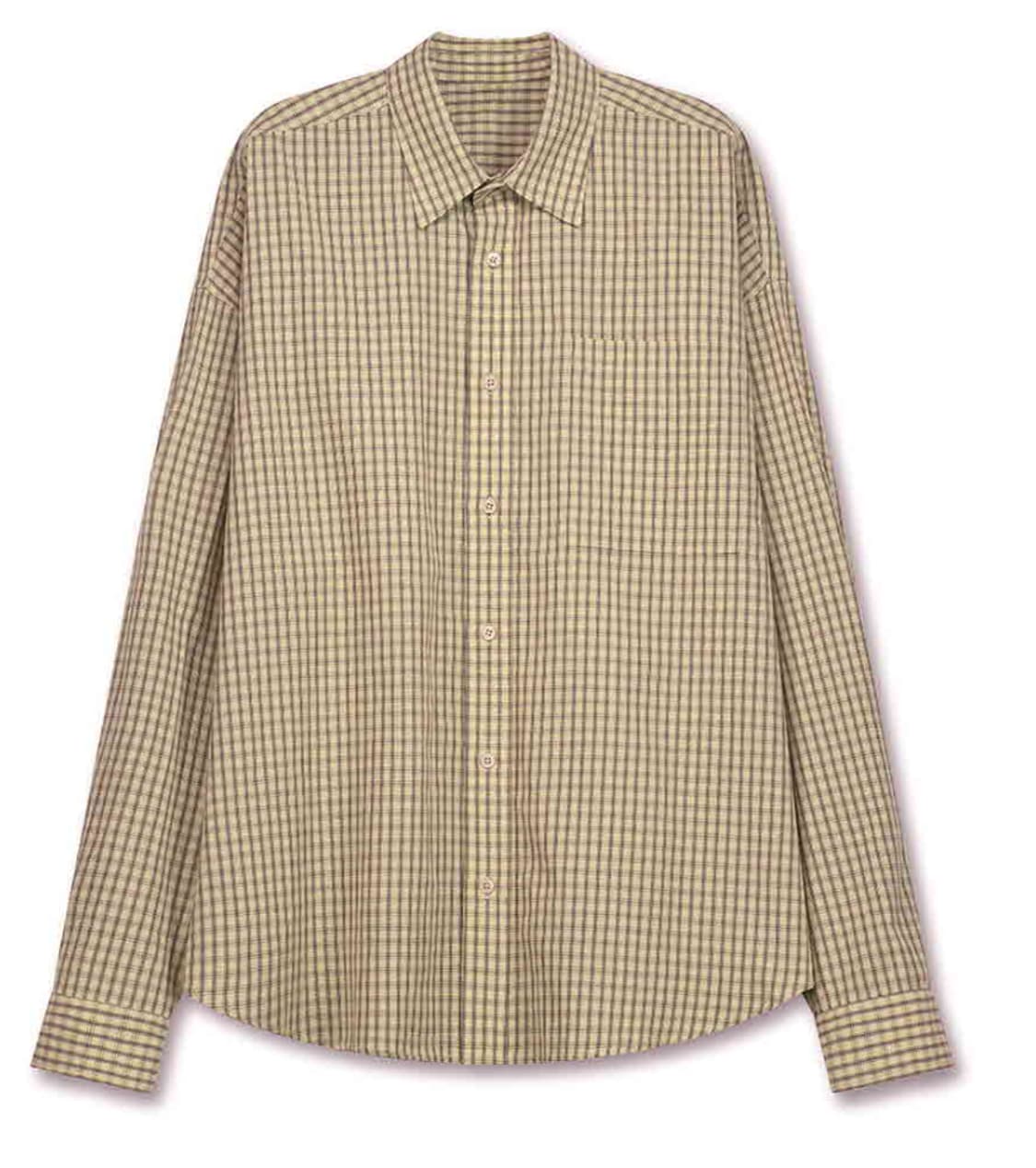 [L]  DNSR 오버사이즈 스몰 체크 셔츠 베이지 상품이미지1