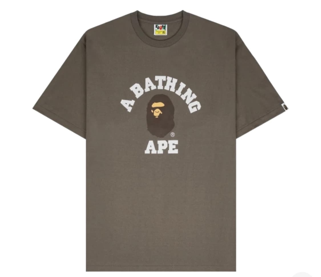 BAPE College T-Shirt Brown 상품이미지1