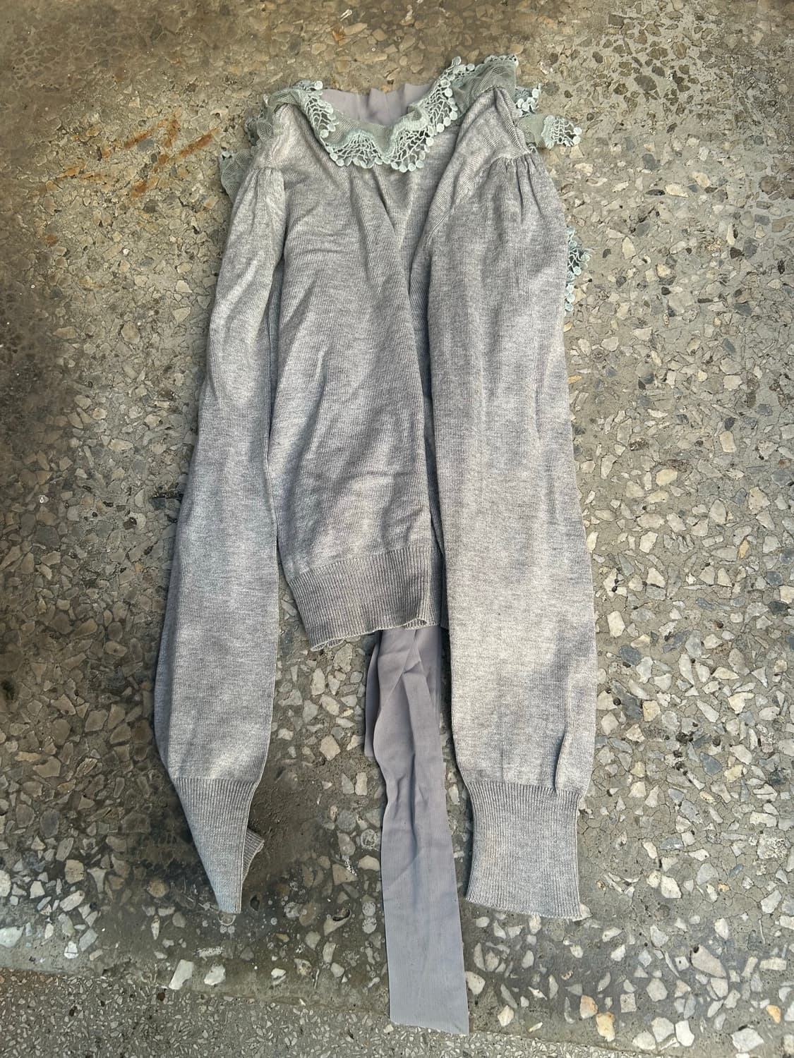 *Rare* 2000s 레이어드 프릴 그레이 가디건  상품이미지3