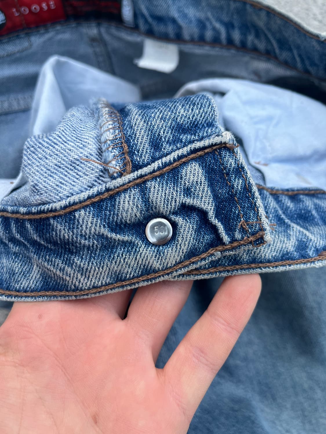 90s USA made Levi's 연청 루즈핏 실버탭  상품이미지5