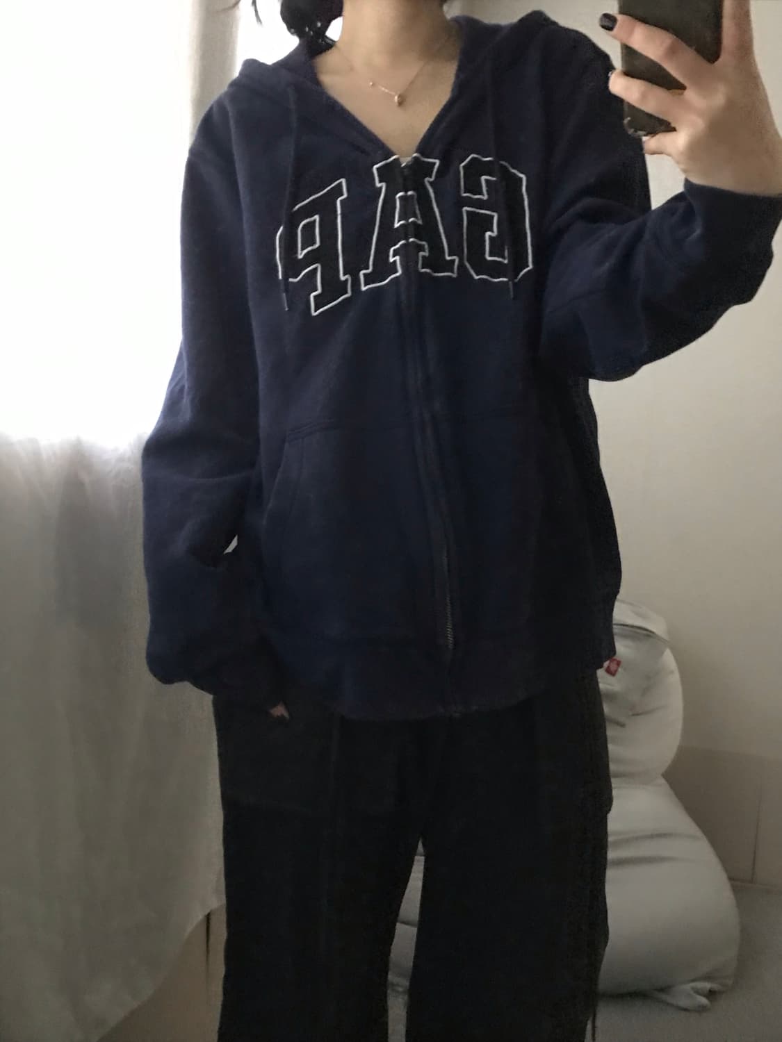 갭 네이비 오버핏 후드집업 상품이미지7