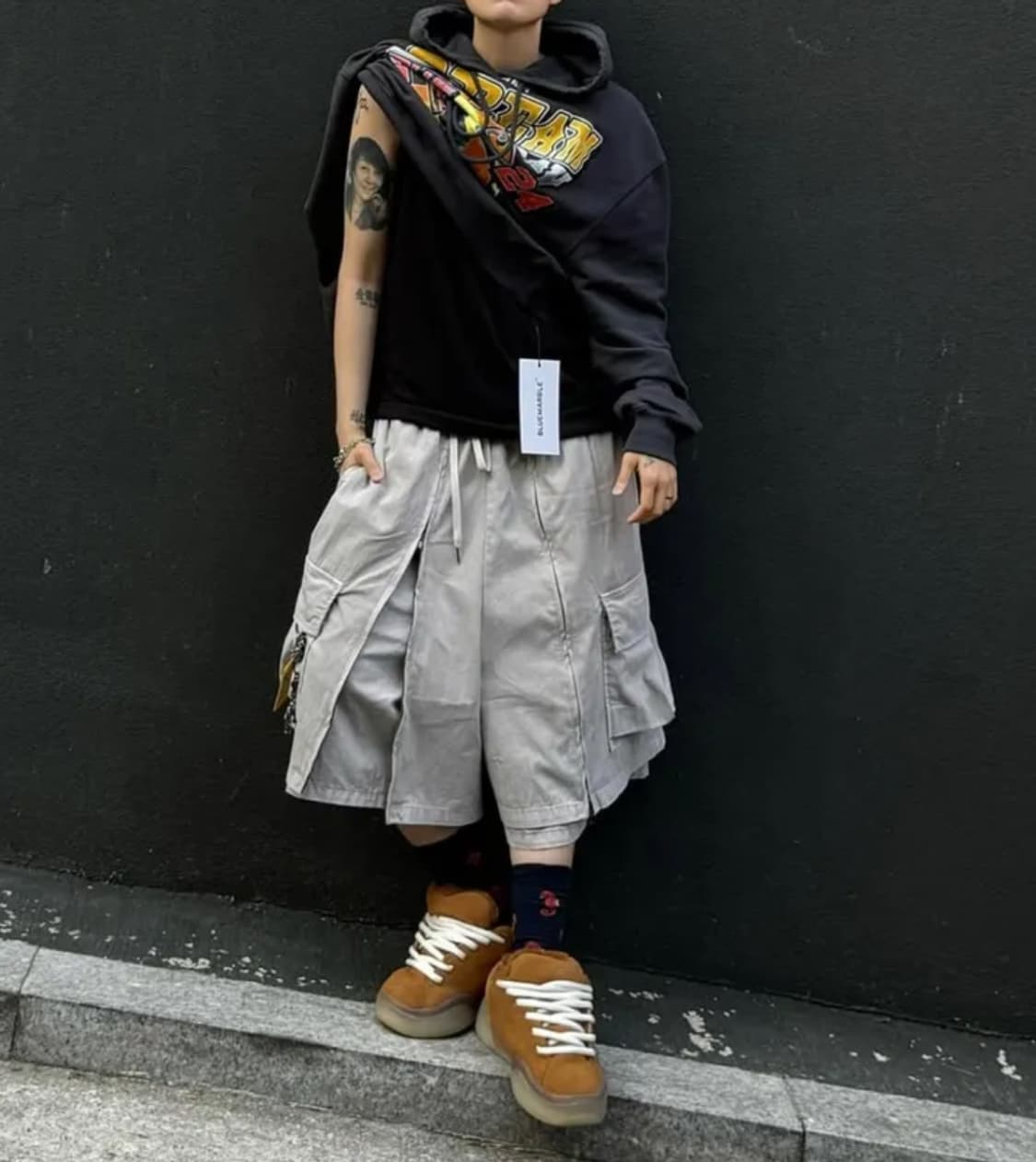 아조바이아조 레이어드집업팬츠 아이보리 라지 상품이미지7