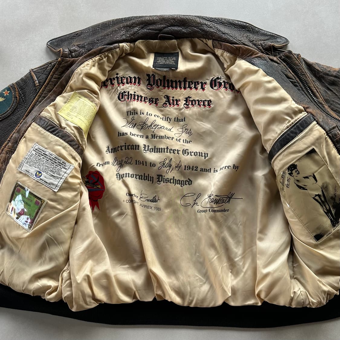 [M-L]아비렉스 Avirex A-2 플라이트 레더 자켓 상품이미지5