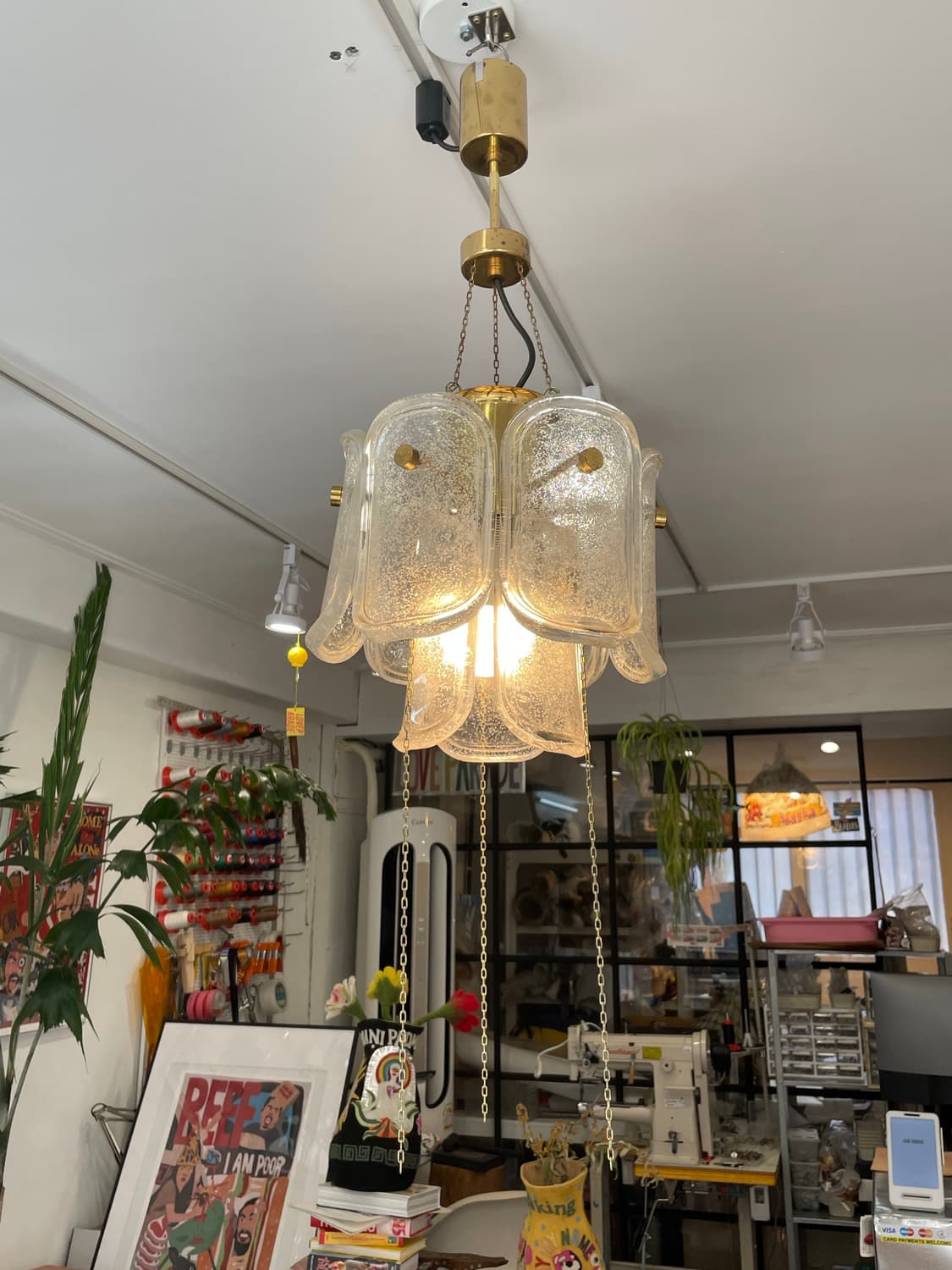 Glashütte Limburg 60s 샹들리에 빈티지조명 상품이미지1