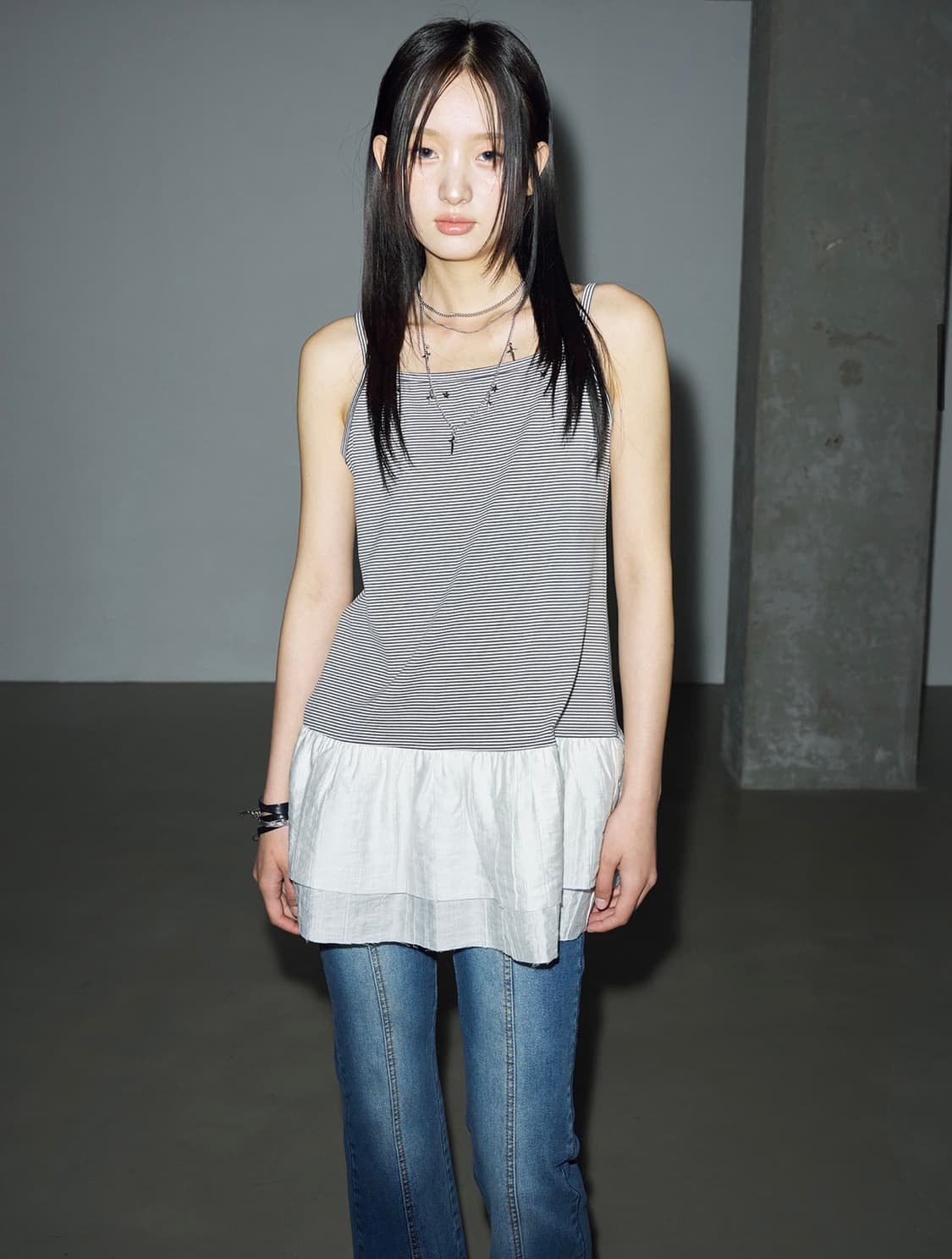 헬레네파리스 쓰리 체인 미니 크로스 네크리스 목걸이 상품이미지5