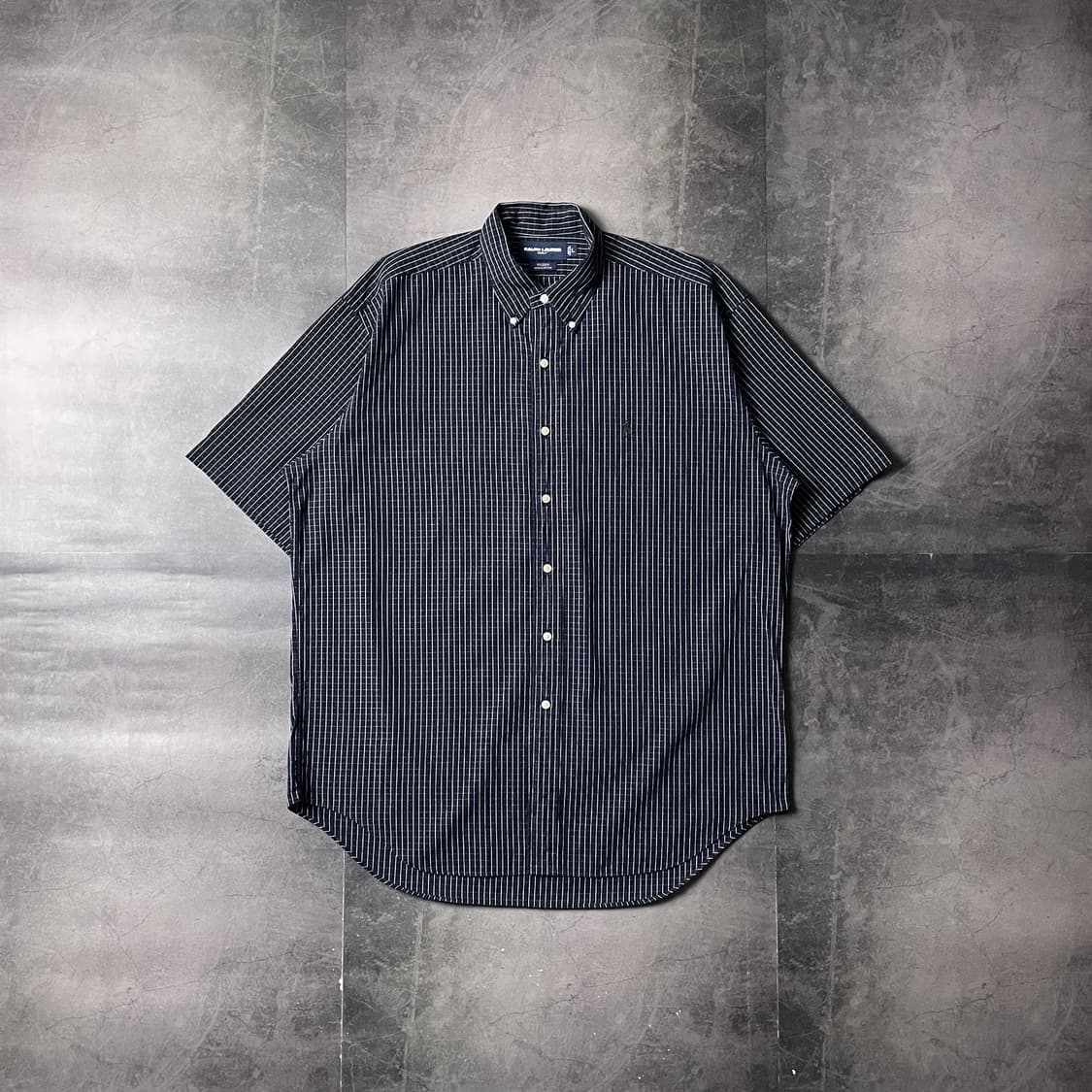 RALPH LAUREN 랄프로렌 네이비 체크 반팔 셔츠 A00769 상품이미지1