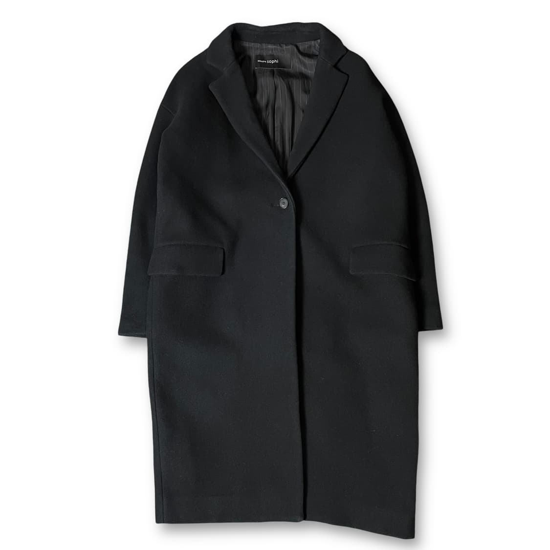 sophi 블랙 싱글 버튼 코트 상품이미지1