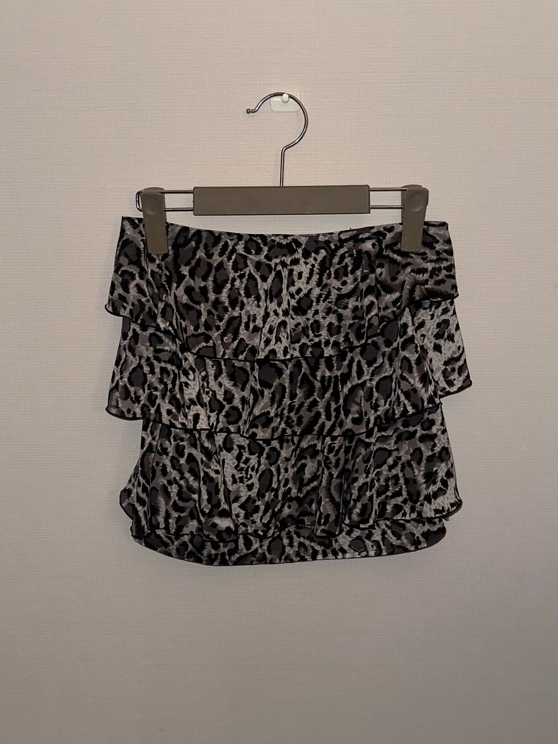 갸루 프릴 호피 미니 스커트 상품이미지6