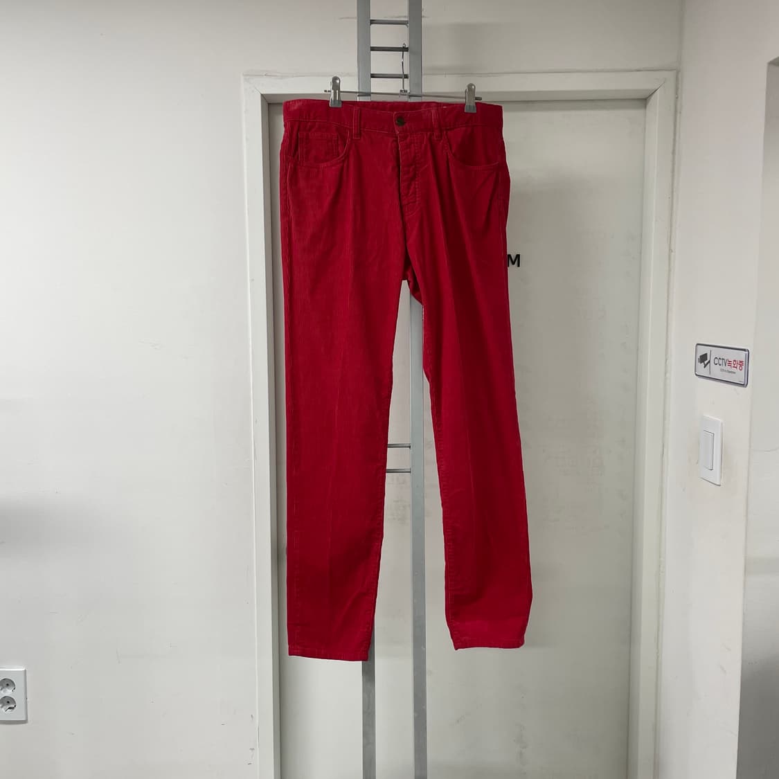AMI 아미 코듀로이 팬츠 레드 M 상품이미지5