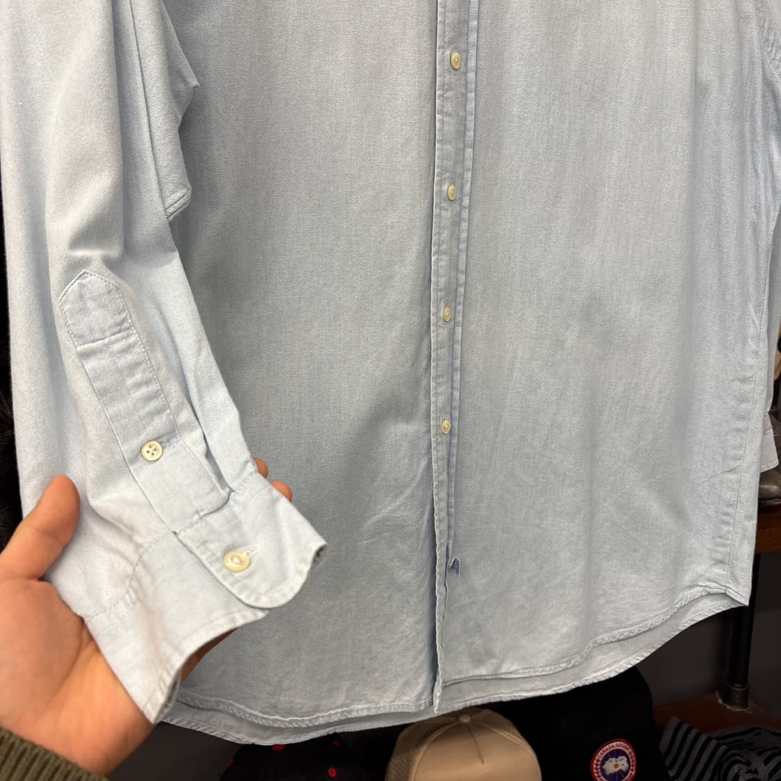 90s 폴로 랄프로렌 골프라인 쉴드와펜 워시드 옥스포드 셔츠 N1093 상품이미지5