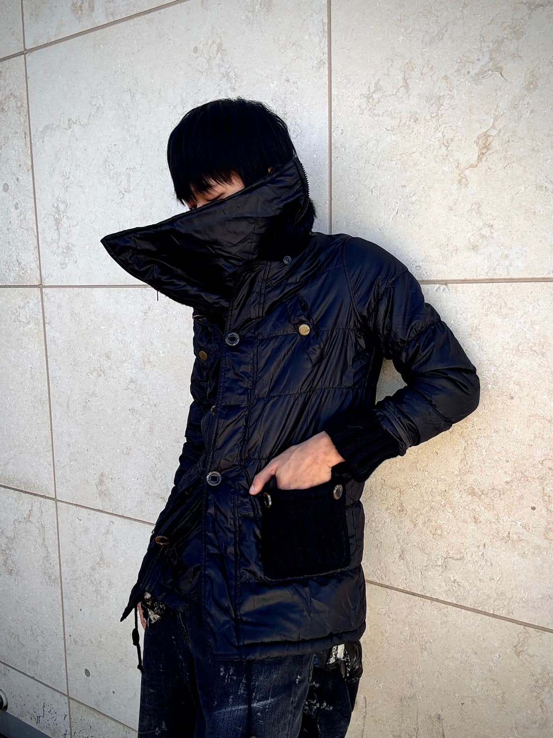 Rare Design Draped Padded Side Zip Detai 상품이미지2