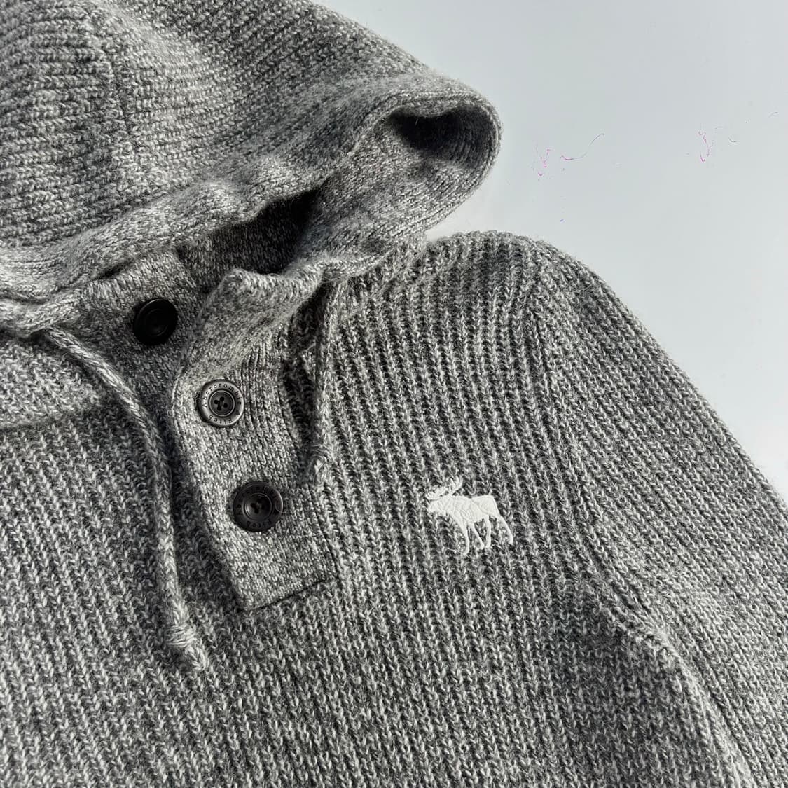 Abercrombie 아베크롬비 그레이 &fitch 니트후드 상품이미지4