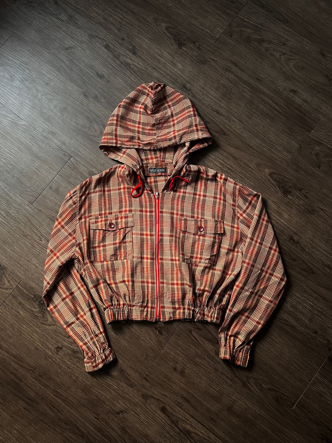 Jazz House 크롭 체크 후드 집업 상품이미지6