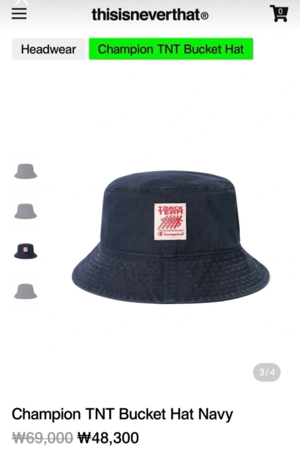 디스이즈네버댓X챔피온 버킷햇 상품이미지3
