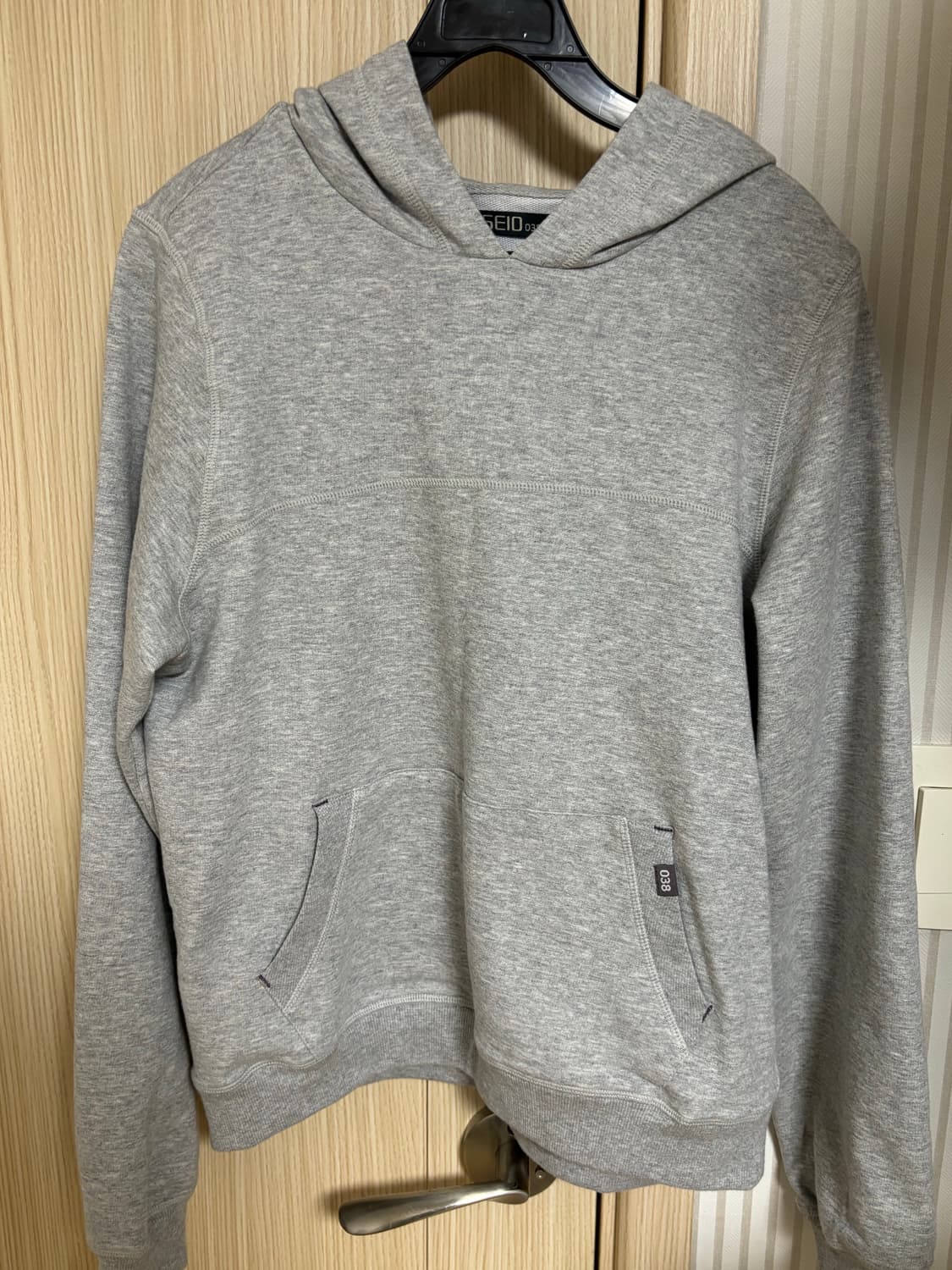 코이세이오 038 커버스티치 후디 멜란지그레이 M 상품이미지2